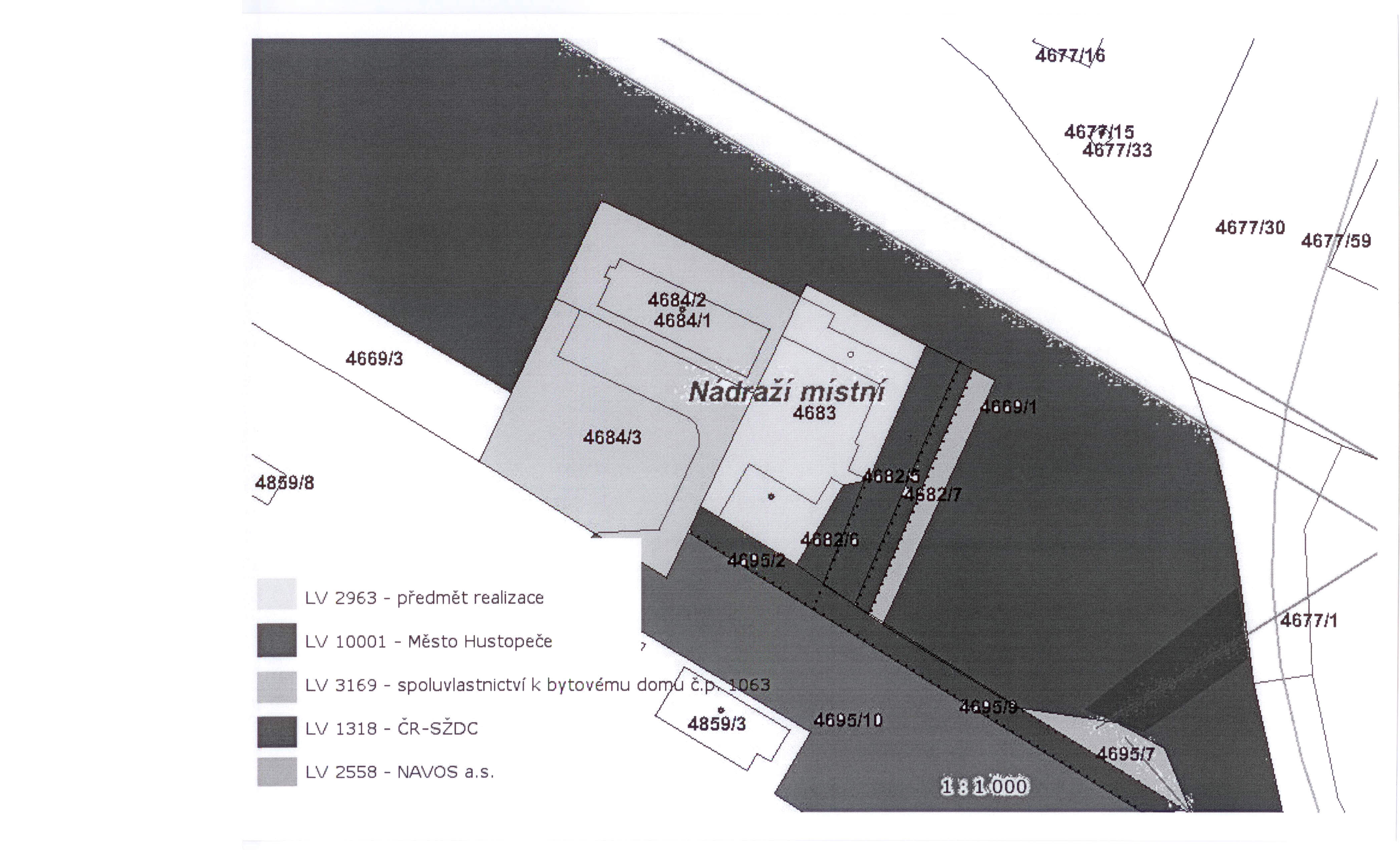 ~ 46ffl15 4'677J33 ~ ~o " <, -~ 'ží míst'p 4683 f ~918 LV 2963 - předmět realizace LV 10001 - Město