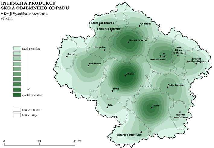 Obrázek 7: Produkce objemného odpadu a SKO 1.1.5 Odhad vývoje produkce odpadů Zdroj: IURMO Překládací stanice v celé logistické síti by měly být vybudovány před zákazem skládkování v r. 2024.