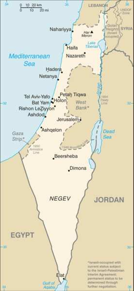 Příloha 2 Mapa Izraele Zdroj: Geografie Izraele [online]. c2008 [cit. 15.2. 2009].