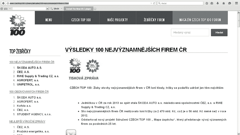 Finanční analýza metody, ukazatele, využití v praxi? Obrázek 1 Příklad prezentace ratingového hodnocení na webových stránkách Ministerstva financí České republiky Pramen: http://www.mfcr.