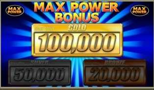 7. Bonusová hra: Double Max Power Bonus (nastavení Mód 1) Na válcích jsou symboly Max Power nebo "Diamond Cash".