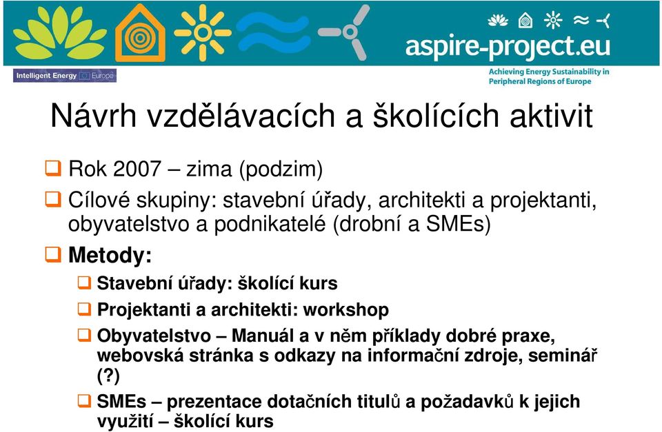 Projektanti a architekti: workshop Obyvatelstvo Manuál a v něm příklady dobré praxe, webovská stránka s