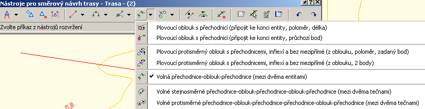 Plovoucí tečnu s přechodnicí je možné vytvořit z následujících prvků.