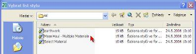 Styl generované tabulky výkazu objemů je definován v souboru.xsl, kde nám program nabízí při postupu tvorby výkazu objemu prací možnost zvolit příslušný styl. Soubory.