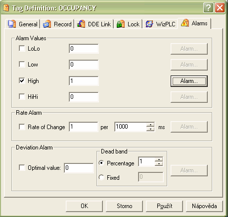 se definují v posledních fázích návrhu, kde využijeme simulaci hodnot tagů v systémové nabídce Options > Simulate. 6.2.8.