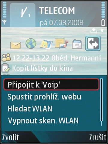 Průvodce WLAN pomáhá s vyhledáním a připojením k bezdrátové LAN. Po otevření aplikace začne přístroj vyhledávat dostupné sítě WLAN a zobrazovat je v seznamu.