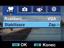 Nastavení nabídky režimu videa 1. V režimu nahrávání se stiskem tlačítka Nabídka/ OK dostanete na obrazovku s nabídkou nahrávání. 2. Pomocí pravého/levého tlačítka zvolte režim videa. 3.
