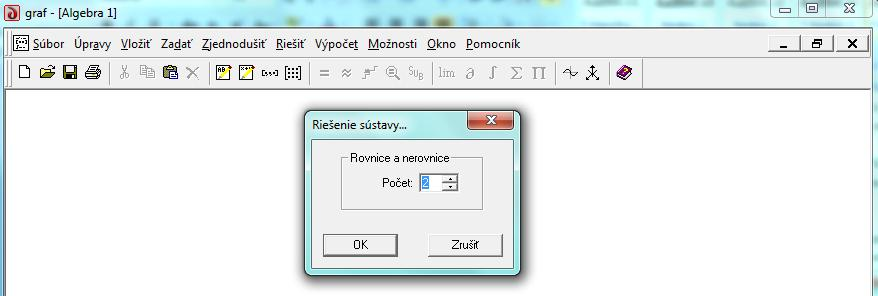 1.3 Hľadanie predpisu funkcie Pri hľadaní predpisu (rovnice) funkcie budeme pracovať len v okne Algebra programu Derive 6.