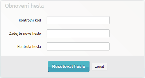 Na základě této adresy vám bude odeslána SMS zpráva s kontrolním kódem, který zadáte do následujícího formuláře.