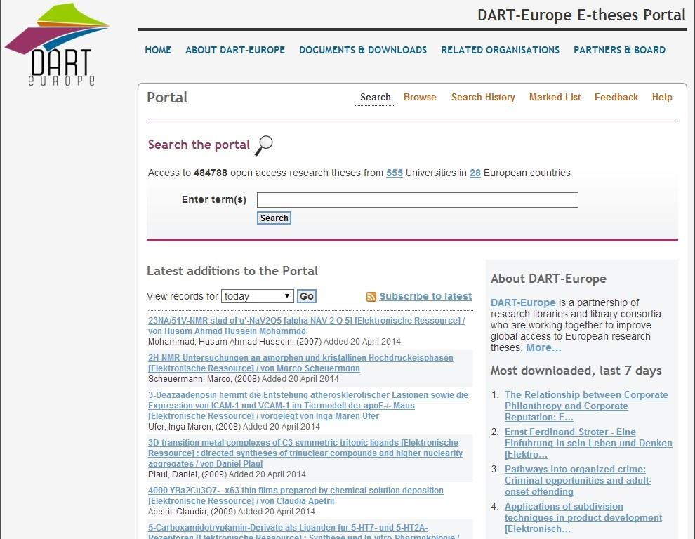 Kompletní webové rozhraní včetně jeho funkčních součástí je lokalizováno pouze do anglického jazyka. Obrázek 7 - Hlavní stránka portálu DART-Europe 8.