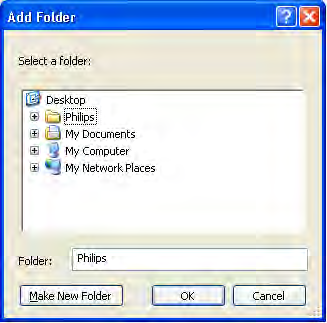 V okně Add To Library (Přidat do knihovny) vyberte možnost My folders and those of others that I can access (Mé složky a složky jiných uživatelů, k nimž mám přístup) a klepněte na tlačítko Advanced