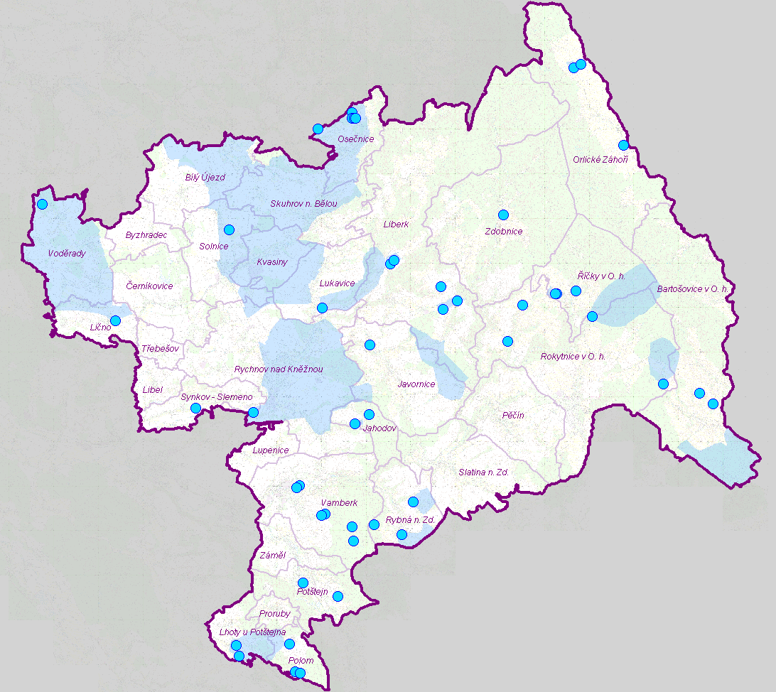 ÚAP ORP RYCHNOV NAD KNĚŽNOU aktualizace 2016 13 V západní části území ORP jsou dostatečné a kvalitní zásoby podzemní vody, využívané jako zdroje pitné vody - vrty.