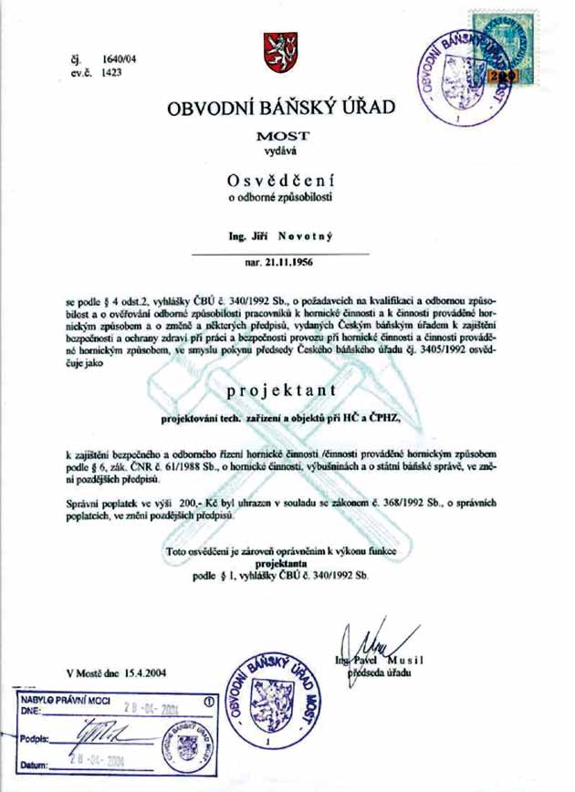 OSVĚDČENÍ, CERTIFIKÁTY