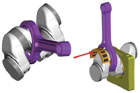 MOŽNOSTI SNIŽOVÁNÍ MECHANICKÝCH ZTRÁT Obr. 4.4 Kliková hřídel čtyřválcového řadového motoru, a) s uložením na třech ložiskách, b) s uložením na pěti ložiskách (klasická koncepce) [26] 4.1.