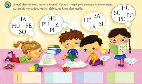 Návrh prípravy na vyučovaciu hodinu číslo 43 s písmenami S, s, a, á, i, í (písané i tlačené) vo farebných riadkoch. Žiaci čítajú písmená i slabiky spoločne i samostatne.