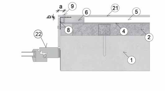 13 Montáž na dřevěný rošt pomocí vrutů Horizontální řez vnějším rohem 2 Izolace 4 Větrová zábrana 6 Svislá lať 25 125 mm 8 EPDM podkladní páska 9 Kotevní vrut Ø 4,5 36 mm a Vzd.