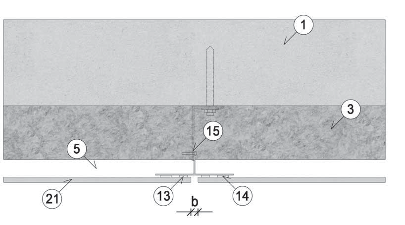 31 Lepení na dřevenou a hliníkovou konstrukci Vertikální řez horizontálním spojem 5 Větraná mezera min.