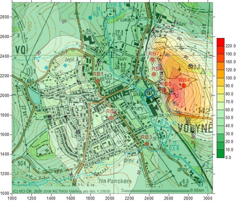 Příspěvek k maximálním hodinovým imisním koncentracím oxidu siřičitého (µg.