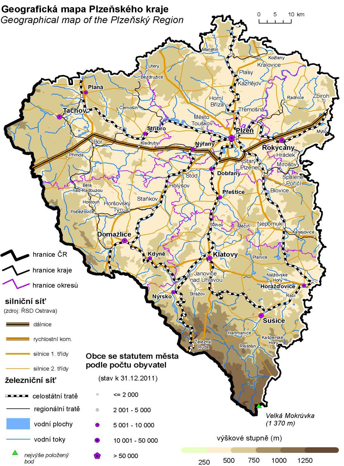 Obrázek 5: Geografická mapa Plzeňského kraje Zdroj: ČSÚ,