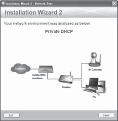 4 Přiřazení IP adresy 1. Nainstalujte průvodce Installation Wizard 2 z adresáře softwarových nástrojů na disku CD se softwarem. 2. Program provede analýzu síťového prostředí.