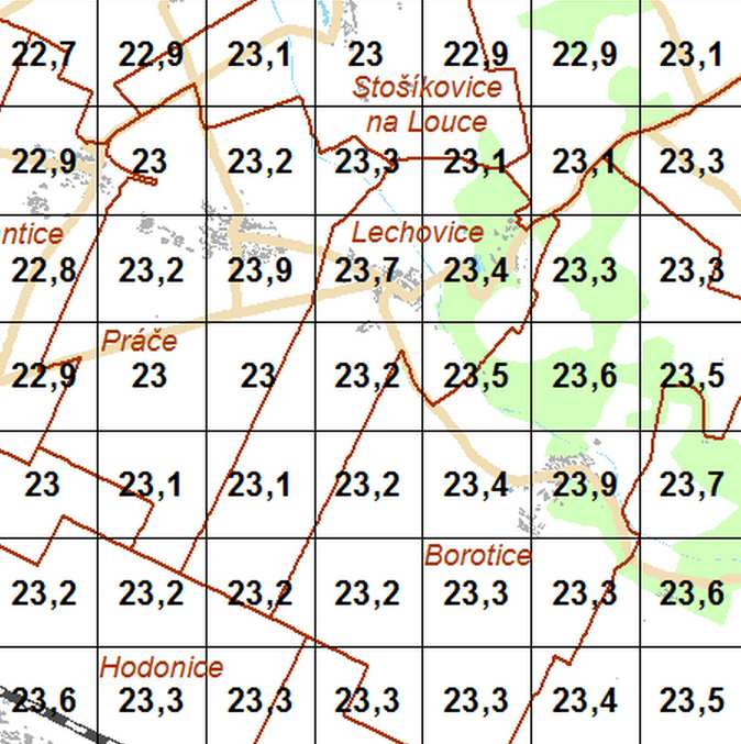 Obr. 3 Bodové ohodnocení území dle úrovně imisní zátěže (SFŽP) 3.