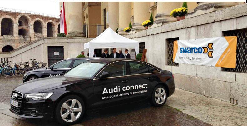 Audi projekt Travolution Audi connect Verona, Itálie Ve spolupráci s firmou SWARCO Source: