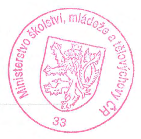 Ministerstvo školství, mládeže a tělovýchovy registrovalo podle 36 odst. 2 zákona č. I I 1/1998 Sb., o vysokých školách a o změně a doplnění dalších zákonů (zákon o vysokých školách), dne IO.