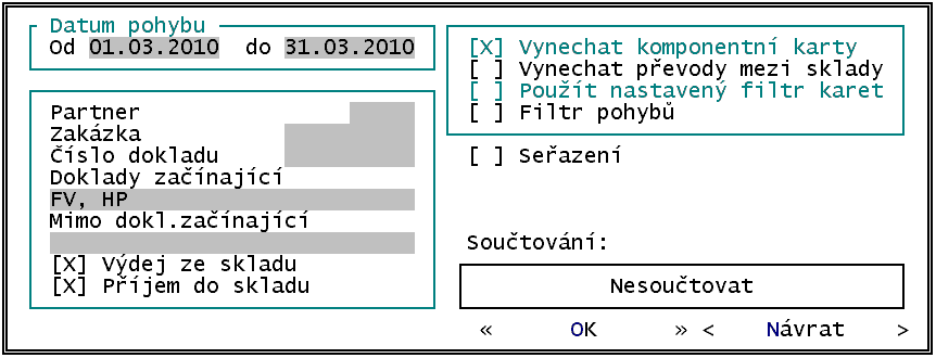 Grand 20 14.5 Přehled 14.5.1 Stav podle čísel karet a skladů Přehled je určen ke zjištění celkového množství jednotlivých druh ů zásob bez ohledu na umíst ění v jednotlivých skladech.