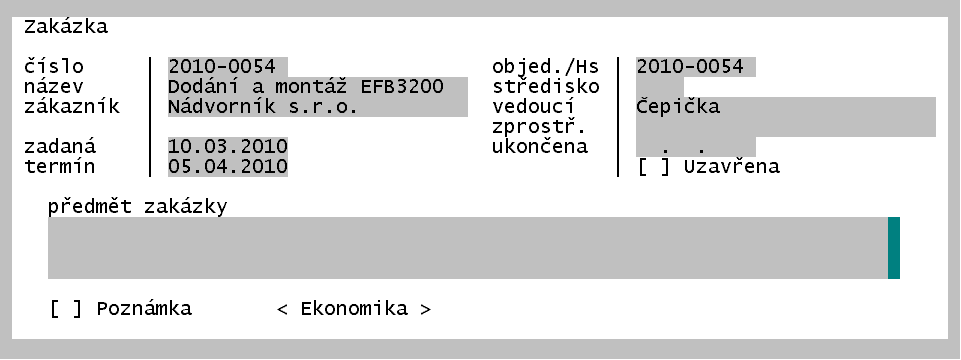 Grand 20 15 ZAKÁZKY 15.1 Základní popis Modul zakázek je používán jako pomocná evidence pro vyhodnocení obchodních p řípad ů.