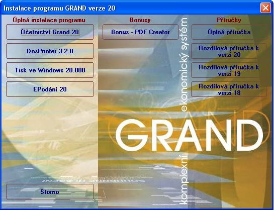 Instalace ostatních programů 3 INSTALACE OSTATNÍCH PROGRAMŮ Násludující programy lze instalovat z téhož instalátoru, jako účetnictví GRAND. 3.1 DOSPrint DOSPrint je podpůrný program řešící problémy s tiskem, umožňující tisk na USB tiskárnách i výstup do PDF.