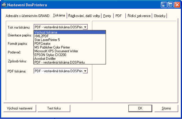 Problémy s instalací, tiskem a jejich řešení 56.7 Tiskárna Pokud máte problémy s tiskem, použijte DOSPrint dle kapitoly Tisk pomocí programu Dosprint. 56.8 Změna tiskárny Pokud tisknete pomocí DOSPrintu (do portu WIN), změňte tiskárnu v nastavení DOSPrintu.