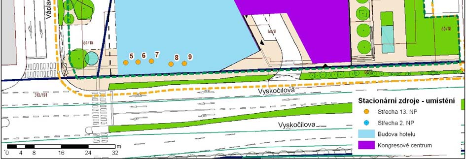 U vzduchotechniky a dieselagregátu je uvažován možný celodenní provoz, tj. po 24 hodin.