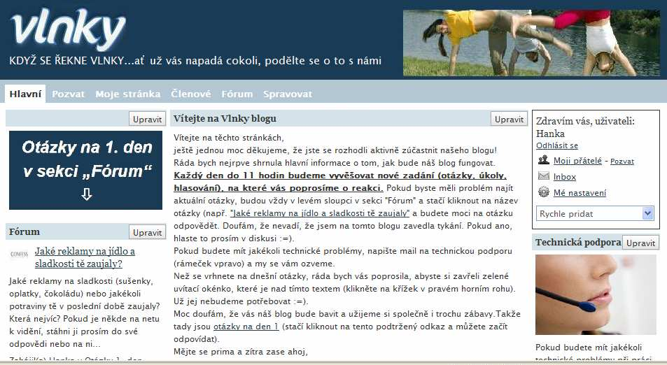 VLNKY VNÍMÁNÍ ZNAČKY A TEST WEBU Otázky, na