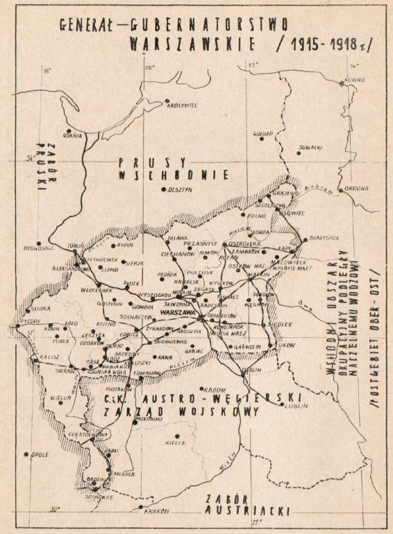 - 39 - Situační mapa území GGW. Za ukázku zásilky na straně 39 děkujeme Jarkovi TEREŠKOVI. Literatura: Organizace okupačních pošt na polských územích 1914-1918, autoři J.Dudziński a S.Żółkiewski.