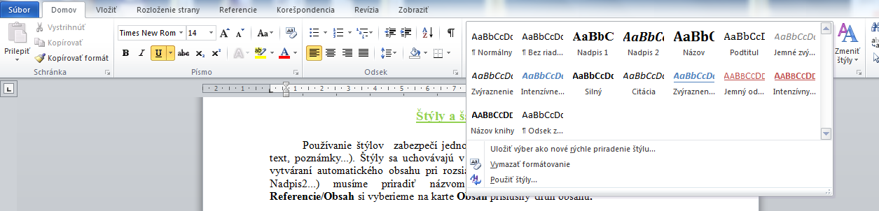 Úlohy na precvičenie 1. Pomocou editora rovníc napíšte nasledujúce výrazy: 3 a) 4 1 2 b) b a 3 b a 3 1 3 c) x 1 cos x sin d) 2 2 s 2 x n i 1 X X i n 2 ; 2.