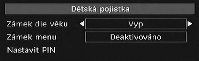 Tato funkce umožňuje použití aktivní antény. Poznámka: Pokud místo aktivní antény používáte standardní anténu, mělo by být napájení antény nastaveno na Vypnuto.