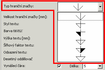 Výškové kóty Přidána možnost u výškových kót (kačen) kreslit zároveň kótu i s vynášecí čarou. Nastavení kreslení vynášecí čáry se provádí v Parametrech výškových kót.