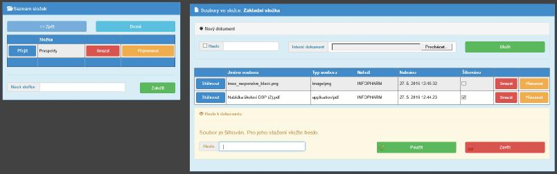 imiks Interní dokumenty Možnost vkládat a stahovat soubory (dokumenty, obrázky.