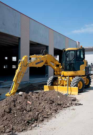 Výkon a ohleduplnost k životnímu prostředí Výkon a ekologie Model PW98MR-8 je vybaven motorem Komatsu ecot3, který splňuje požadavky norem EU Stage IIIA.