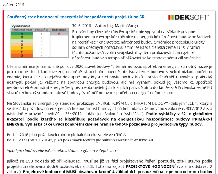 Technická knihovna Články k programům DEKSOFT i k