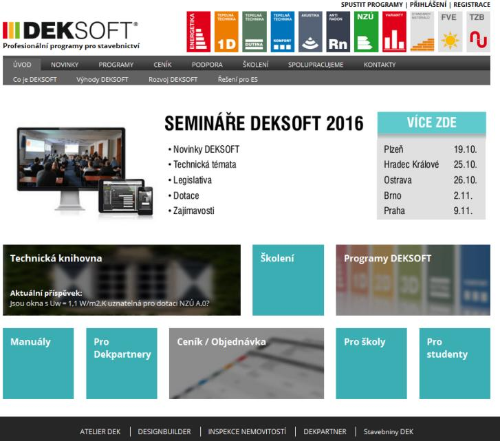 Naše společnost DEKSOFT má samostatný web, kde jsou všechny
