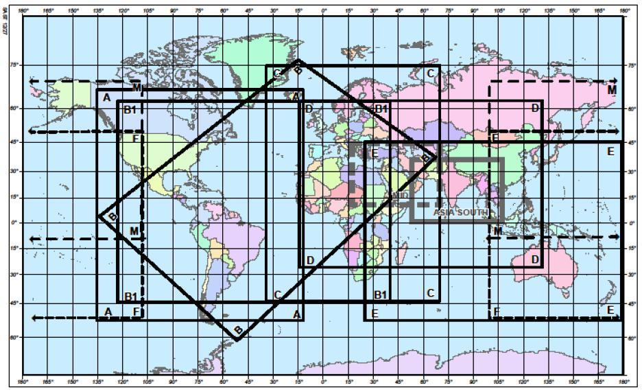 DOPLNĚK 8 PŘEDPIS L 3 CHART LATITUDE LONGITUDE CHART LATITUDE LONGITUDE A N6700 W13724 D N6300 W01500 A N6700 W01236 D N6300 E13200 A S5400 W01236 D S2700 E13200 A S5400 W13724 D S2700 W01500 ASIA