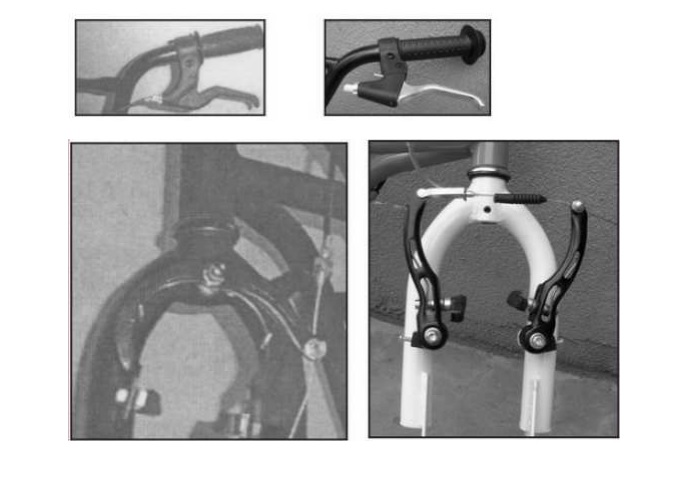 Montáž a seřízení ruční brzdy Varování: Ruční brzdy této koloběžky nebyly nastaveny při výrobě. Před první jízdou je nutné, abyste provedli montáž a seřízení ručních brzd.