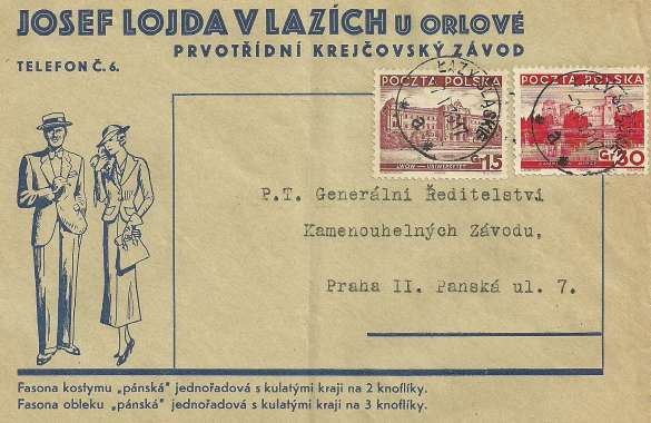 - 42 - -341e šedě modrá. Vlevo je ukázka zadní strany naší ukázky z předcházející strany. Zkoušeno znalcem PZF Z.KORSZEN. Znalec potvrzuje barevnou variantu 341a (světle modrá). Katalog Fischer I.