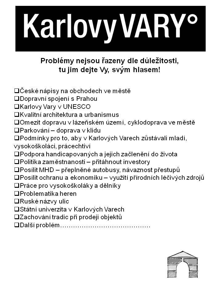 problémů k řešení. Nejvíce hlasů účastníků fóra získalo omezení dopravy v lázeňském území a s tím související posílení cyklodopravy.