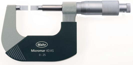 + 3-17 Třmenový mikrometr Micromar 4 AB s osazenými měřicími plochami DIN 863-3 Pro měření drážek, zápichů, atd.