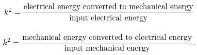Koeficient elektromechanické vazby řenos energie