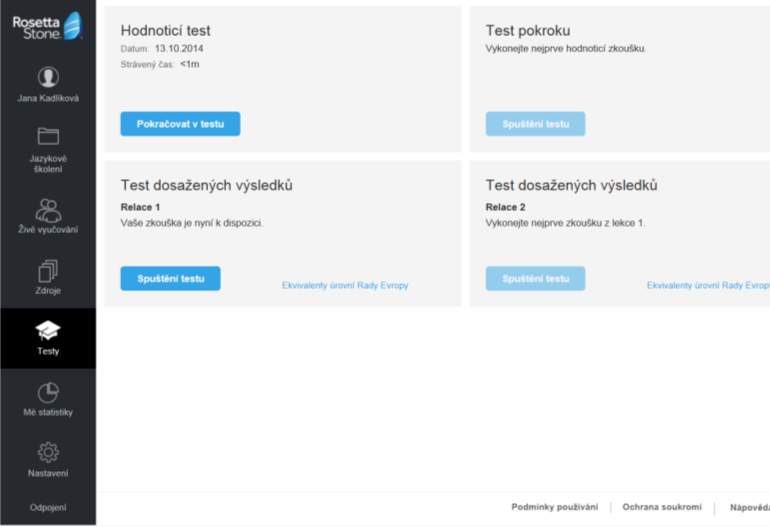 Záložka Zdroje Záložka Zdroje umožňuje přístup k velkému množství doplňkových materiálů a vysvětlení důležitých pro studium jazyka.