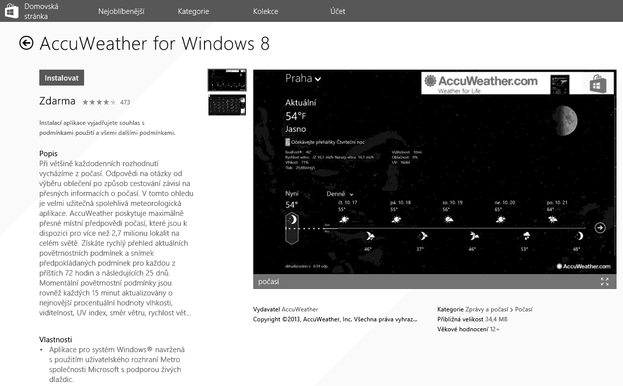 Kapitola 1 Možnosti vývoje v jazyce Visual Basic a Windows Store 33 1 Možnosti vývoje v jazyce Visual Basic a Windows Store Na horním okraji obrazovky Windows Store najdete lištu umožňující