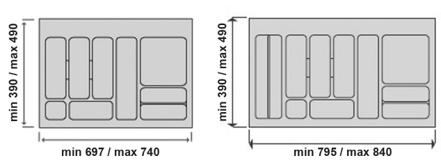 25PZ 450 mm Príborník 774, ALU metalic ROM.6774MT.